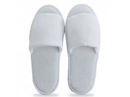 Chaussons blancs en coton ouvert orteils des annees 100