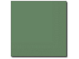 Serviettes 33x33cm 2 plis 1/4e vert 2000 pieces