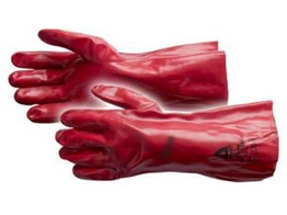Werkhandschoen Ocean rood 45cm - chemische bescherming  einde voorraad 