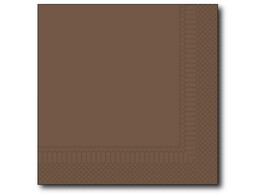 serviettes 25x25cm 2plis 1/4e vouw chocolat 1800 pieces