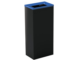 Afvalbak BOB COLOR zwart met blauwe deksel 42L