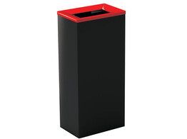 Afvalbak BOB COLOR zwart met rode deksel 60L