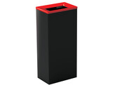 Afvalbak BOB COLOR zwart met rode deksel 60L