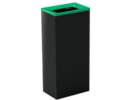 Afvalbak BOB COLOR zwart met groene deksel 60L