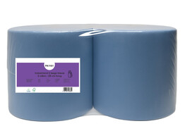 Bobine industriel bleu 2 plis 25 cm 555m 2 rouleaux