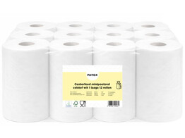 Minipoetsrol 1laags wit FOLIE celstof   ecolabel 12 rollen