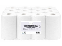 Minipoetsrol 2laags celstof wit 12 rollen 60M