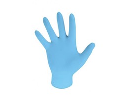 Handschoen poedervrij nitril blauw
