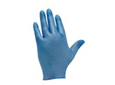 Gants en vinyle legerement poudre large bleu 100 p  GD12 