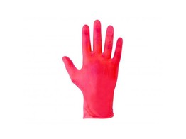Handschoen vinyl poedervrij rood