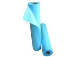 Draps d examen 1 pli bleu plastifie 50cm x 50m 6 rouleaux