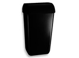 Solid afvalbak met ophang zwart 23L