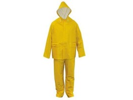 Costume de pluie plastique 2 pieces jaune taille medium