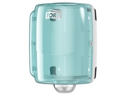 Tork distributeur maxi a devidage central blanc/turquoise