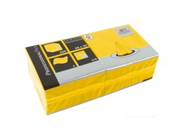 Serviettes 40x40cm 2 plis 1/4 corne jaune 6 x 250 pieces