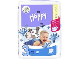 Baby luiers Happy midi maat 3  5-9kg  72stuks